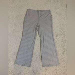H&M Women’s Light Gray/Taupe Striped Wide Pants sz XL
